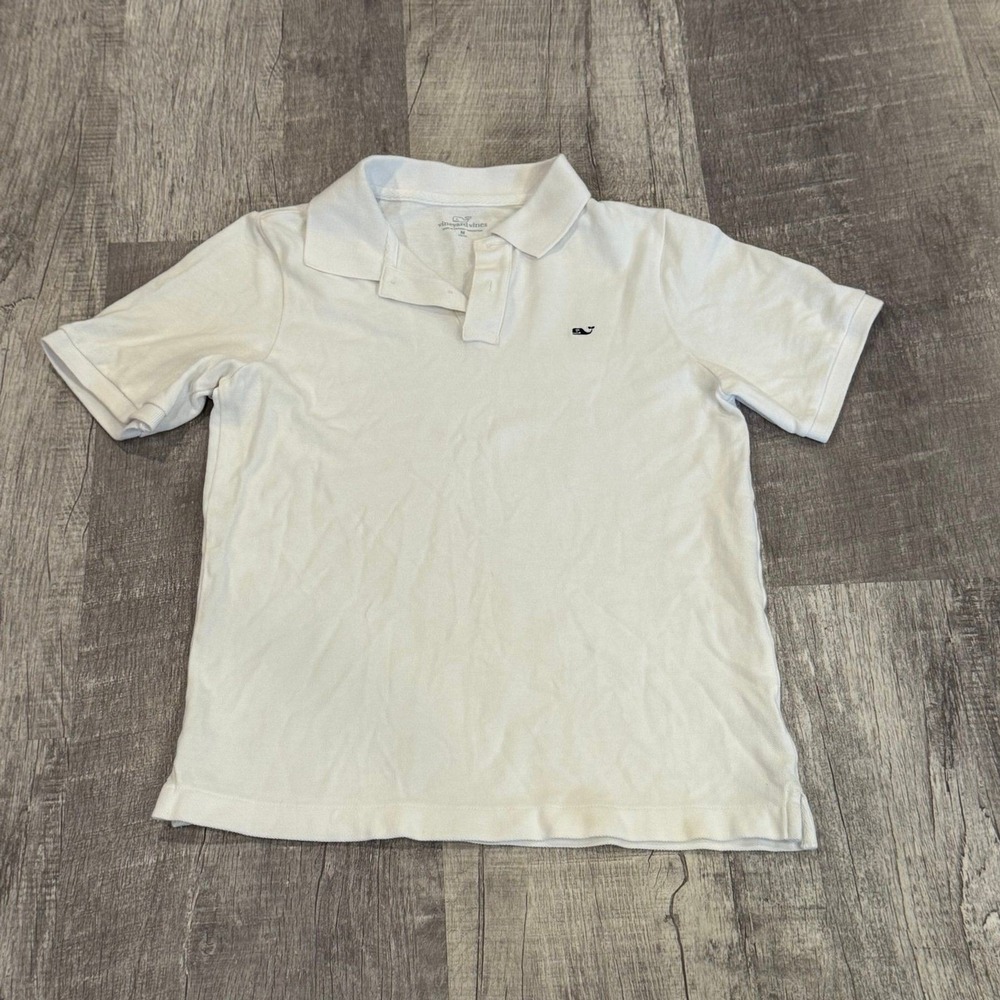 Vineyard Vines Boys Medium‎ White Polo Wore Once